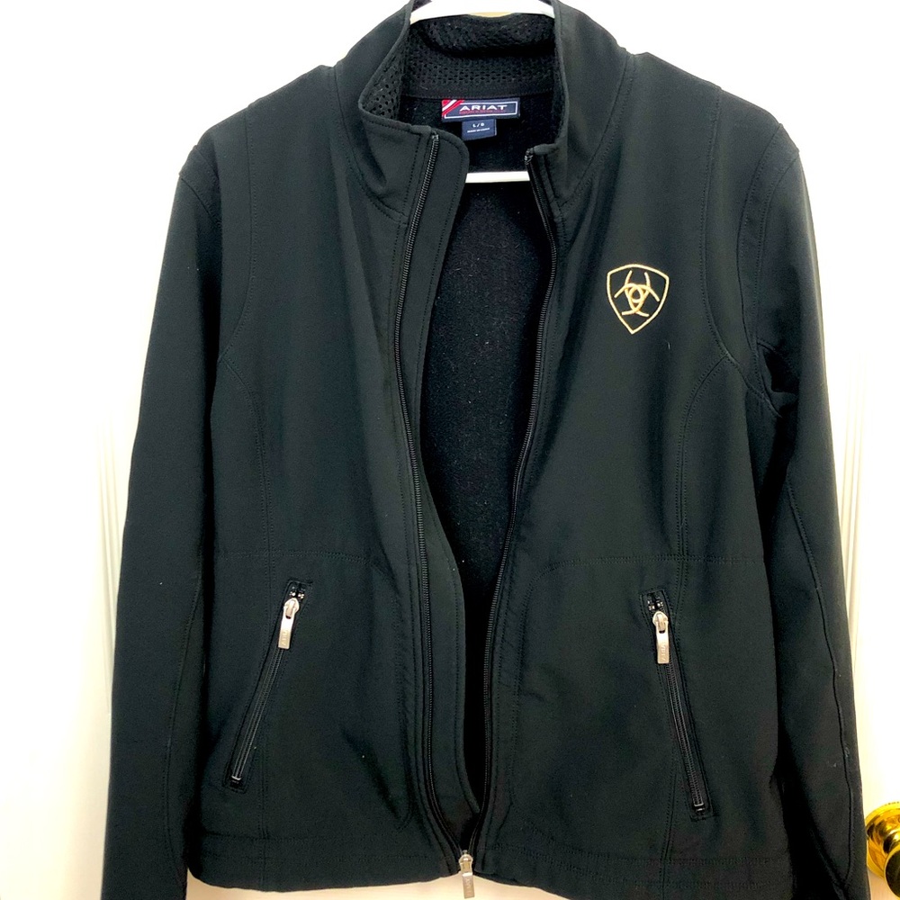 ARIAT Women’s Jacket Black Gold Stitching Embroidery Size Large
